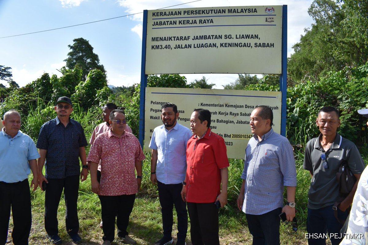 Menaiktaraf jambatan Sg Liawan, #Keningau #Sabah - projek #KKDW dikendali #JKR Sabah.

Saya harap kontraktor berkaitan segera siapkan demi kemudahan #rakyat

Saya turun padang #TURPA melawat pada 1/7/25 bersama Sdra Nik Nadzri &amp; Sdra Busiau KUB Keningau &amp; #Pensiangan dll pegawai.