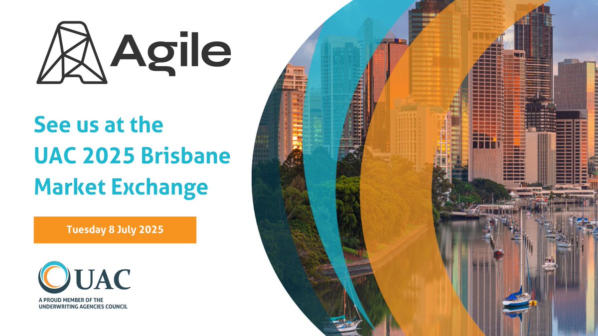 agile_uw's tweet image. 📅 We’re heading to Brisbane! Agile will be at the UAC 2025 Brisbane Market Exchange, with our team of specialists in Casualty, Aviation, A&H, and Cyber.
Whether you’re looking for fast answers, tailored cover, or a second opinion — we’re here to help you.
#UACMX ...