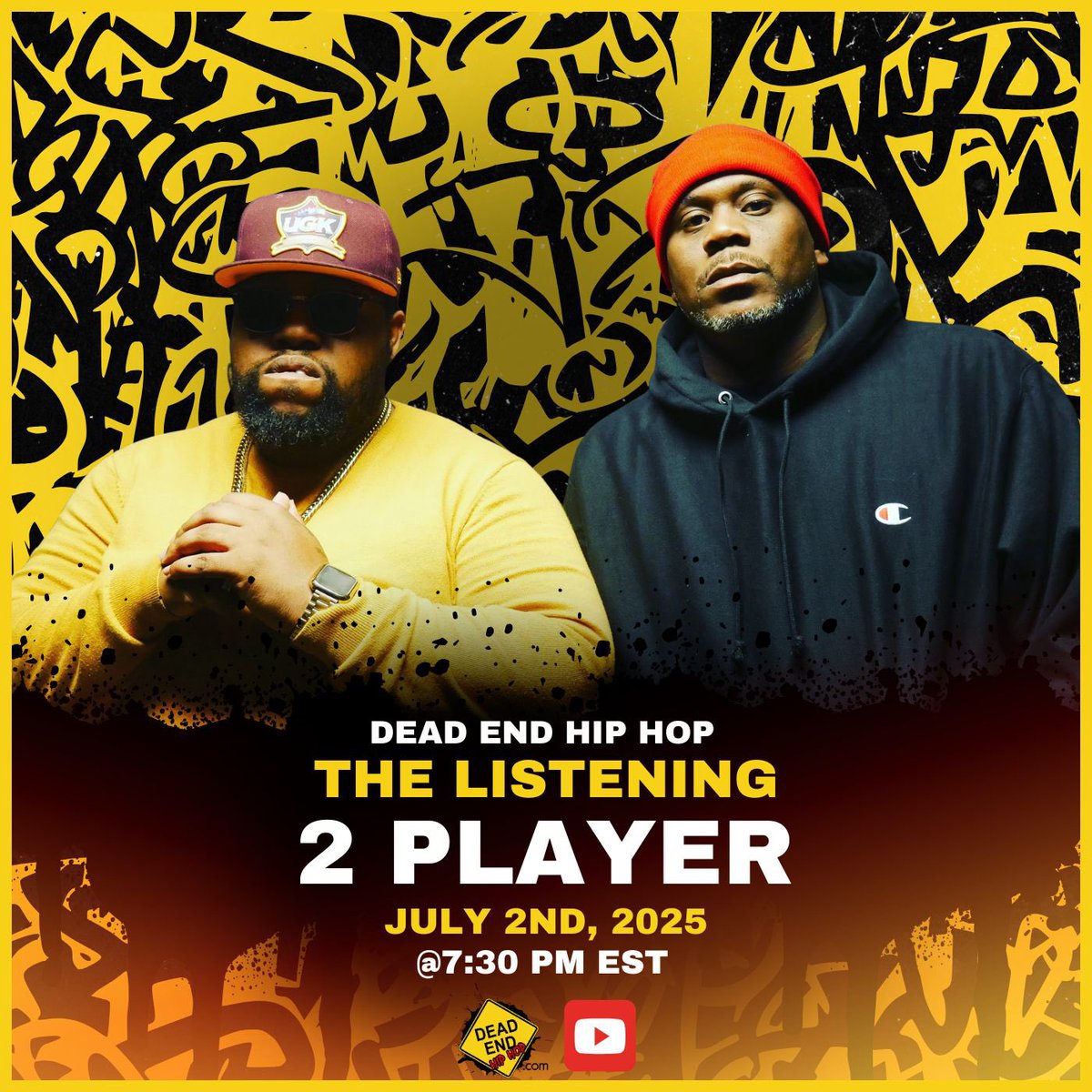 DEAD END HIP HOP (@deadendhiphop) on Twitter photo Make sure to tap in tomorrow 7:30pm est SHARP!!! <a href="/WE2Player/">2PLAYER</a> <a href="/BIGSANT/">Your Mama New Husband</a> & <a href="/RedCoatDaPoet/">Redcoatdapoet</a> Make sure to tap in tomorrow 7:30pm est SHARP!!! <a href="/WE2Player/">2PLAYER</a> <a href="/BIGSANT/">Your Mama New Husband</a> & <a href="/RedCoatDaPoet/">Redcoatdapoet</a>