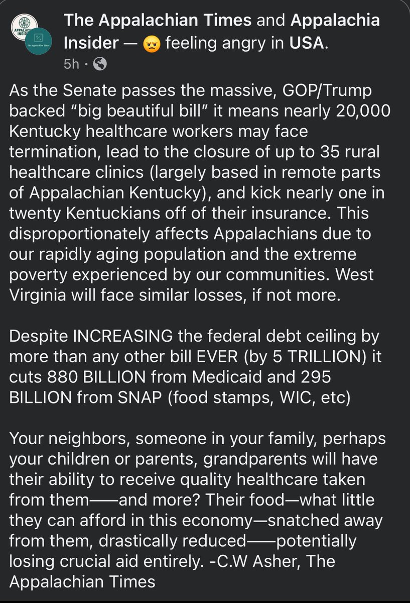 zachshrewsbury's tweet image. How arrogant must the rich be to look at a starving, sick, and aging Appalachian people and say, “Let’s take more”? When is it enough? After tens of thousands are jobless? After kids go hungry? After elders die without care? Their greed has no ceiling…but our patience does.