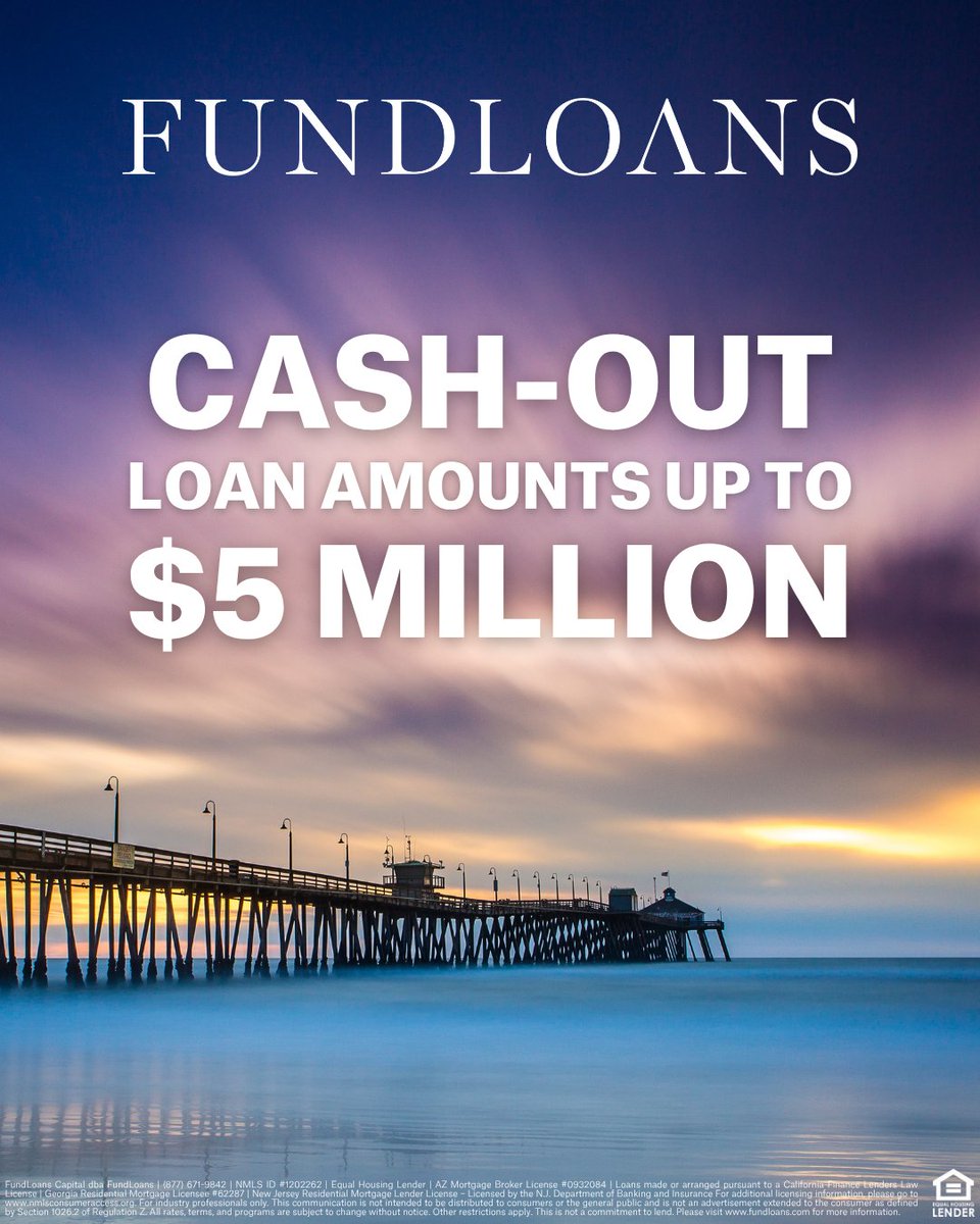 GetFundLoans's tweet photo. FundLoans released a brand new super jumbo program:
- Bank statements, full doc, or asset allowance
- Cash-out - 60% LTV up to $4M, 55% LTV up to $5M
- Investment property purchases - 70% LTV up to $4M, 65% LTV up to $5M https://t.co/r9XgpepW4z