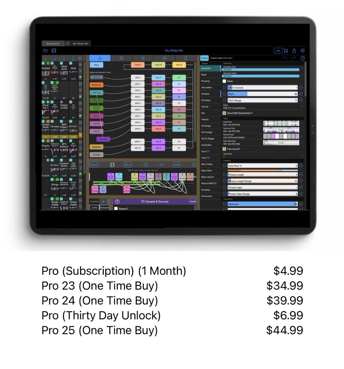 ninobeatz's tweet photo. 🚨IAP Sale🚨 @intermorphic has placed discounts on all tier IAP’s to fully unlock ‘Wotja: Live Generative Music’ for a limited time! If you were waiting.. now is the time! Get these discounts now in the App Store!

https://t.co/xUmgHfBhoJ https://t.co/NrMzJUMdLw
