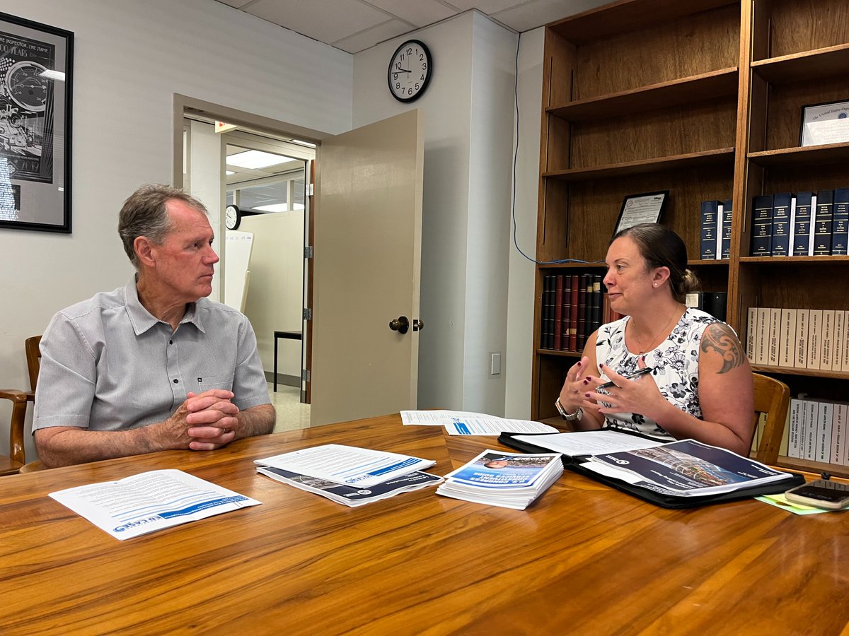 I met downtown with our new Hawai‘i State Fire Marshall Dori Booth, a US Army veteran with decades of leadership in fire safety, to establish a partnership, compare efforts and offer my assistance with federal issues on fire prevention, mitigation and response throughout Hawai‘i,