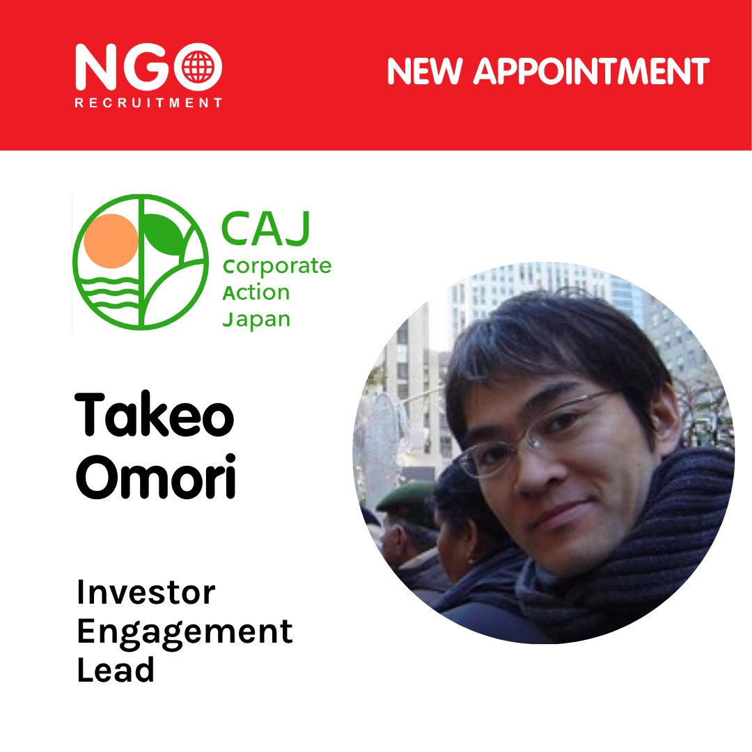 📢 NGO Recruitment is pleased to share that Takeo Omori, CFA, has been appointed as Investor Engagement Lead at  Corporate Action Japan (CAJ) in Tokyo. 🌟 Congratulations to Omori-san and the team at CAJ! 

#NGORecruitment #Appointment #ExecutiveSearch #InvestorEngagement