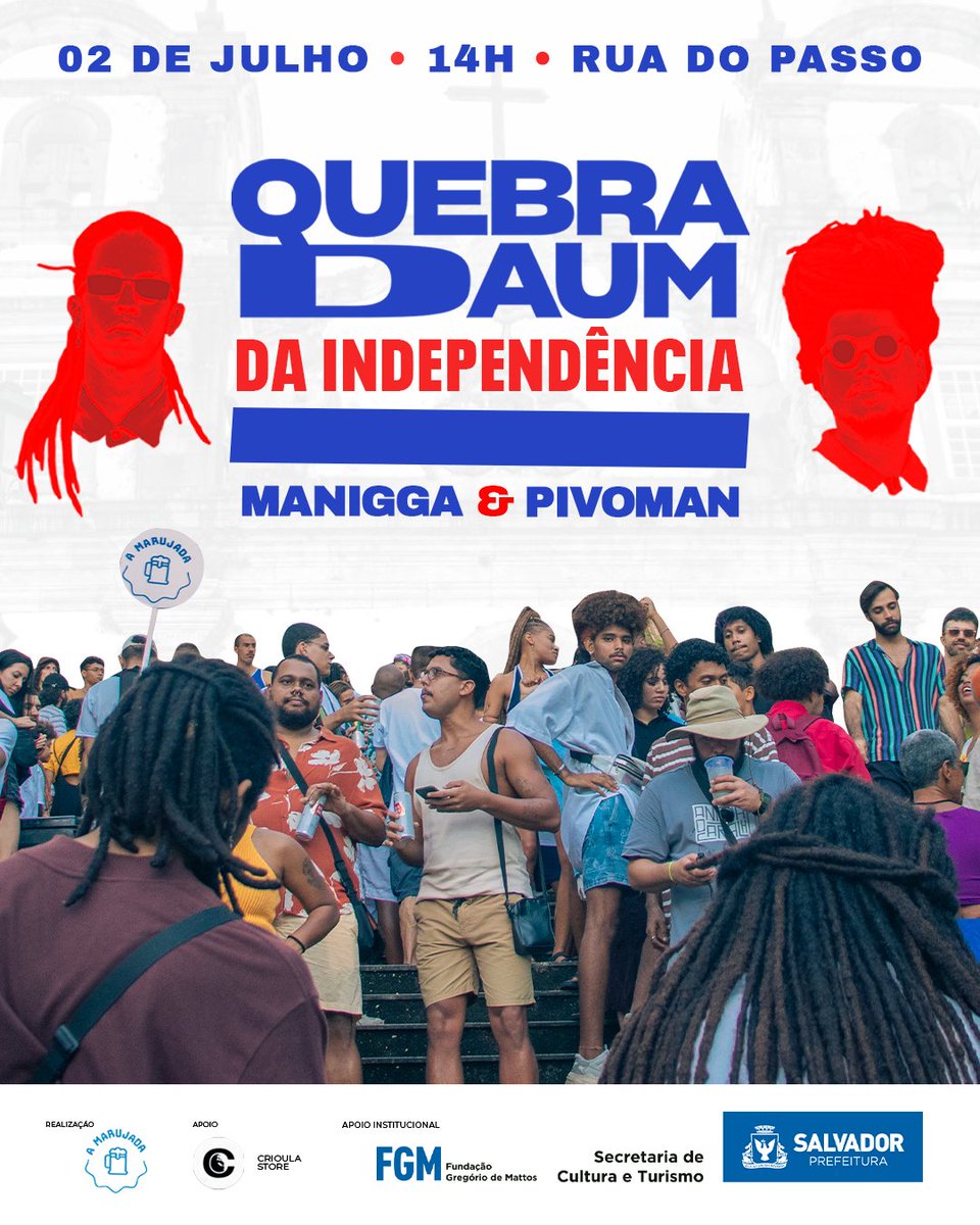 Quarta-feira, 14h,
estaremos na Escadaria do Passo. Vem com a gente!!