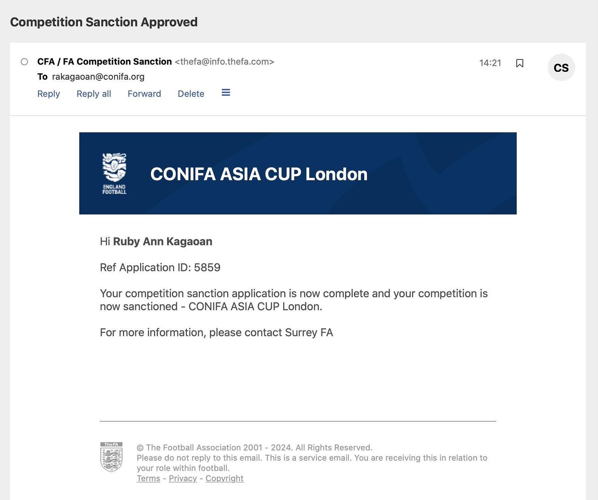 CONIFAOfficial's tweet image. ๐ ๐๐ฎ๐ฅ๐ฒ ๐๐๐๐โ@Conifa_Asia received the Competition Sanction Approval from The Football Association for the CONIFA Asia Cup 2025. It is now officially called the ๐๐๐๐๐
๐ ๐๐๐๐ ๐๐๐ ๐๐จ๐ง๐๐จ๐ง!