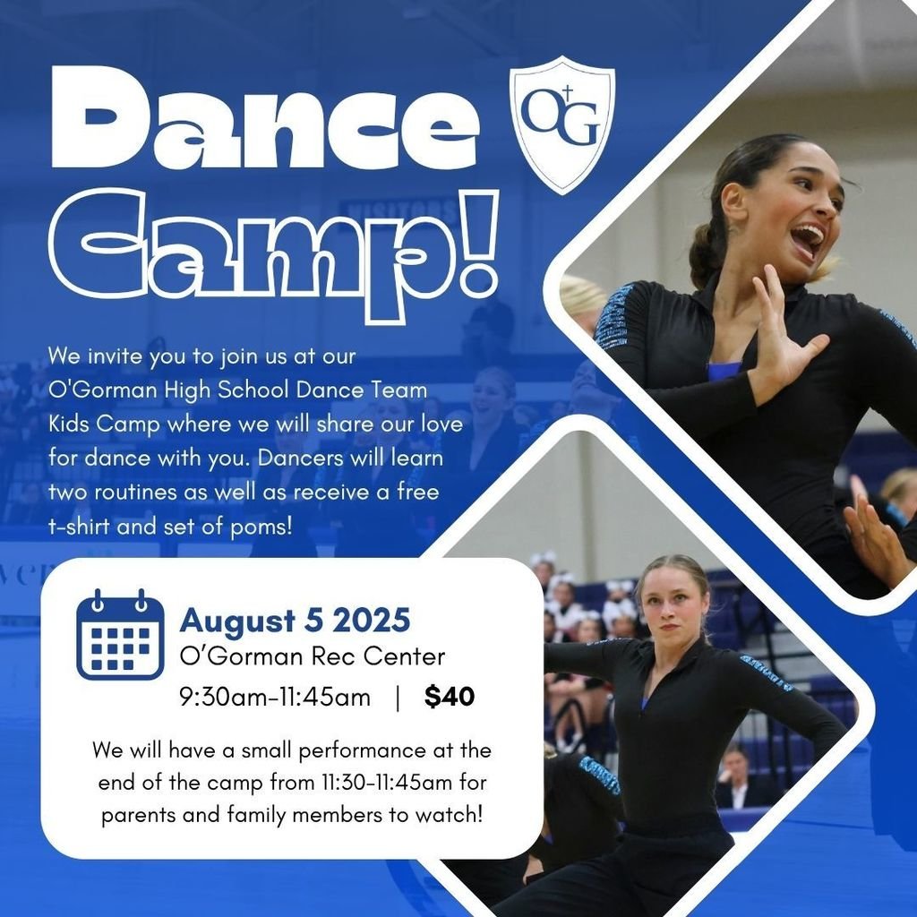OGHSKnights's tweet image. Calling all future Knights! Join us for Dance Camp at O'Gorman High School on Monday, August 5th from 9:30–11:45 AM!

🎶 Open to all skill levels - grades K-6th

 gobound.com/sd/schools/ogo…