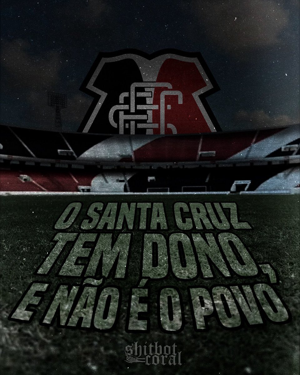 shitbotcoral's tweet photo. 🐍🇾🇪✨ Algumas pessoas são contra a inclusão do patrimônio do Arruda nas negociações, outras pessoas são contra a própria SAF. Argumentam que o Santa Cruz é do povo e não pode ter dono, mas aí é que tá: 

O SANTA CRUZ JÁ TEM DONO! E não é o povo. 

Grupos políticos há décadas tomam posse do Santa Cruz, onde a prioridade é tirar vantagem e roubar do clube que a TORCIDA mantém. 

Querem manter o Arruda em posse da associação pra ver, literalmente, do camarote, desmoronar na cabeça do povo que o sustenta? 

Se não for a SAF, vai ser o conselho fiscal que vai investir R$100mi pra reformar o José do Rego Maciel? Acho que não.

O ARRUDA É MEU, E QUEM MANDA AQUI SOU EU! 🐍🇾🇪🏟️

#SALVEMOSANTACRUZ