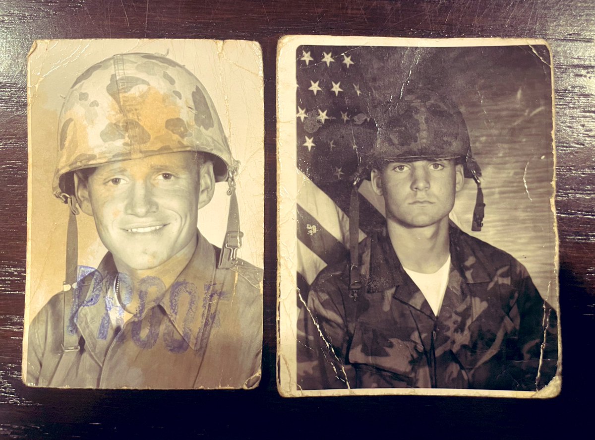 BWIZZLE222's tweet image. Marine Corps. Bootcamp photos of my dad and I 24 years apart.
Fukr told me never smile. Lmao!