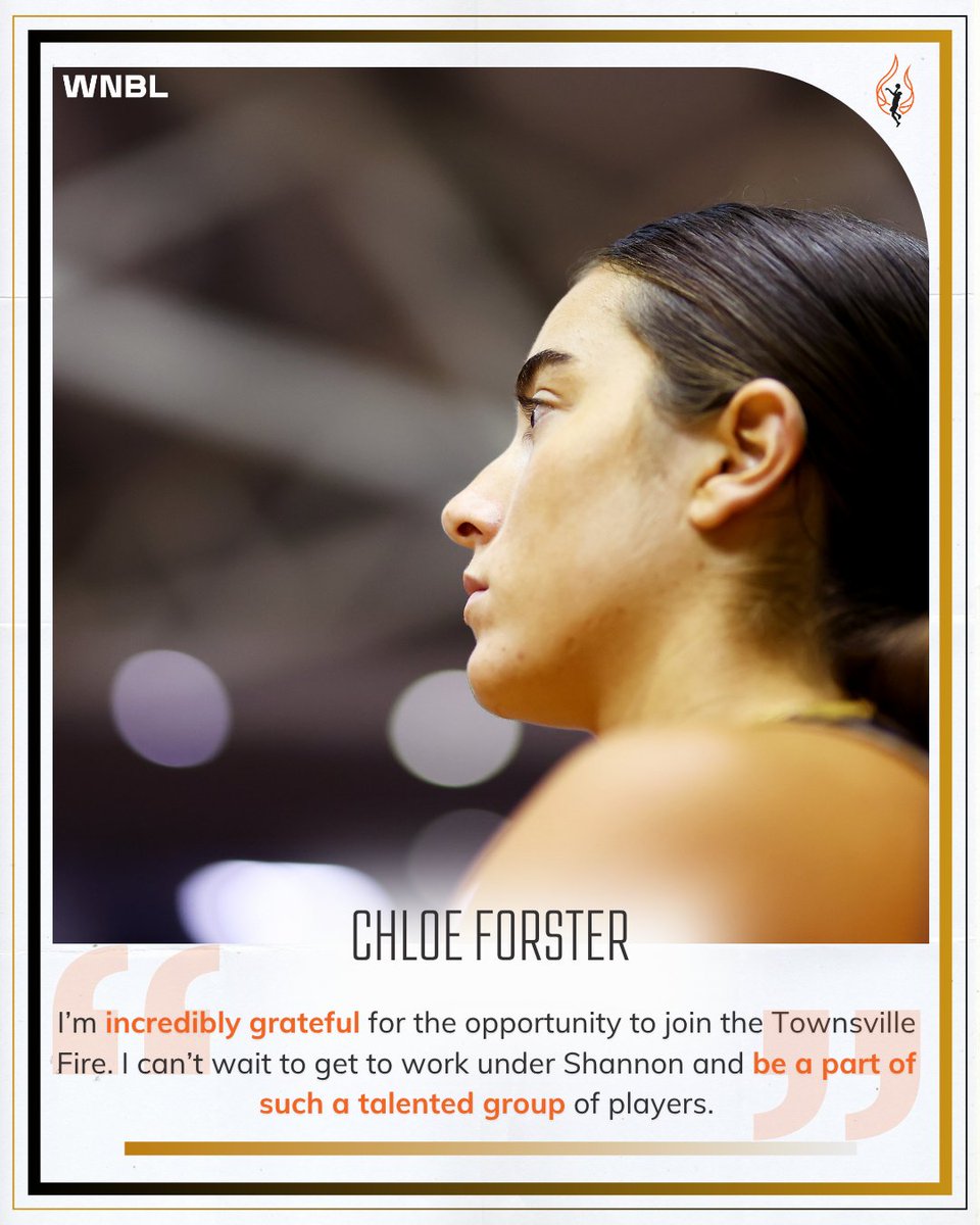 TownsvilleFire's tweet image. ICYMI 🔥 Chloe Forster is OFFICIALLY Fire!
The NBL1 West standout signs a 2-year deal 💥
📲 Full story: wnbl.com.au/townsville/new…
#WNBL #TownsvilleFire #ChloeForster #FeelTheFire