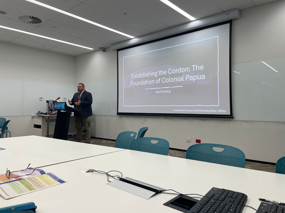 AustHistAssoc's tweet image. Geoff Keating looking at Australia's colonial presence in Papua. #AHA2025 #OzHA2025