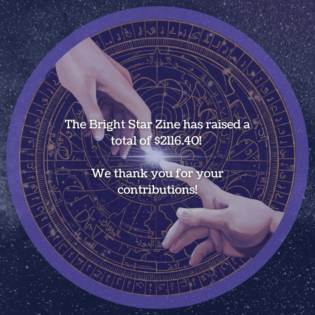 The Bright Star zine has raised a total of $2116.40 for the Take Back the Night Foundation!

Our AO3 collection for participants is now also open!
archiveofourown.org/collections/Br…

We thank you for your contributions!

#goodomens #oowsfundraiser #brightstarzine