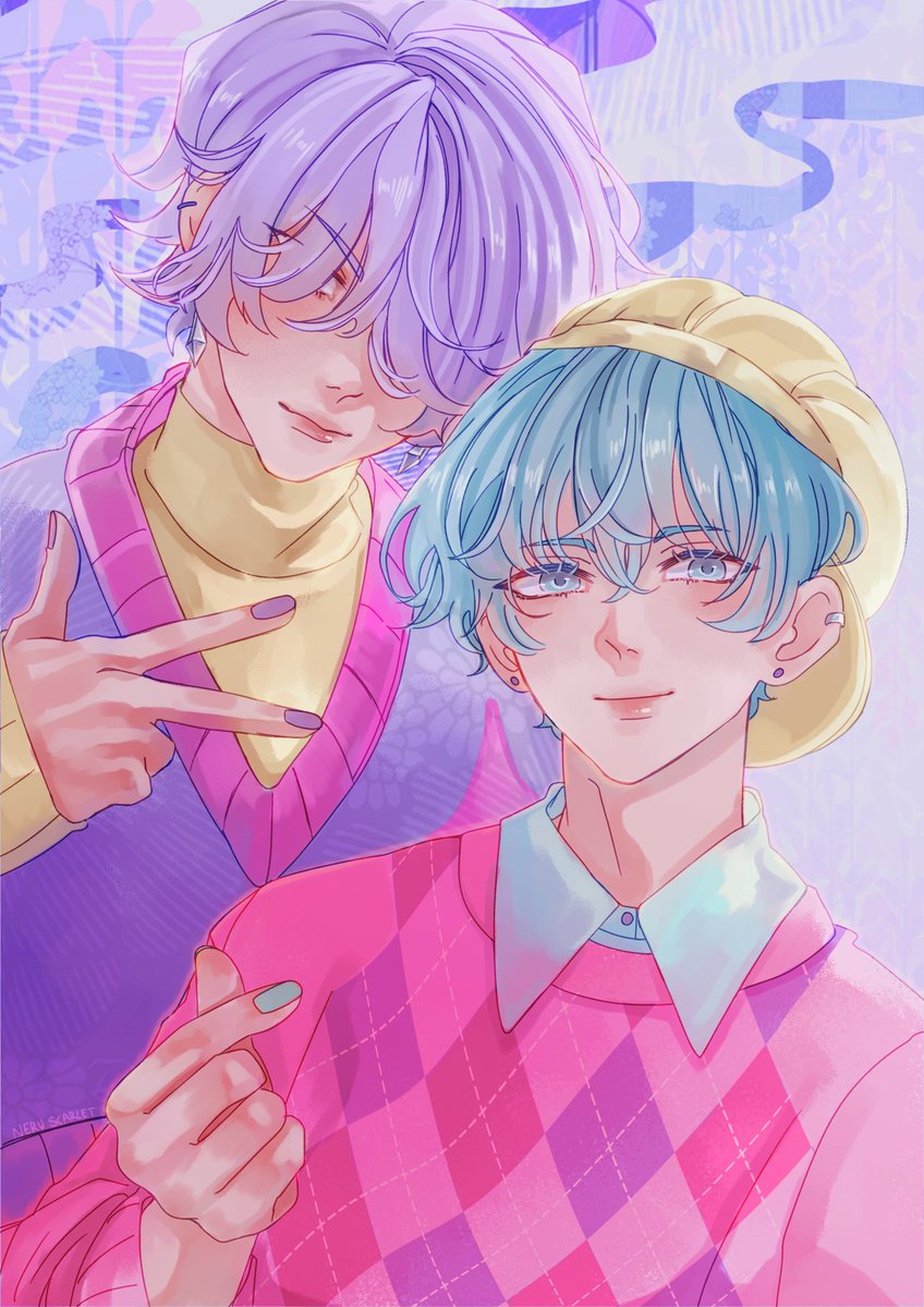 Neru_Scarlet's tweet image. Baby Saja and Mystery Saja 💙💜

#sajaboys #KPOPDEMONHUNTERS