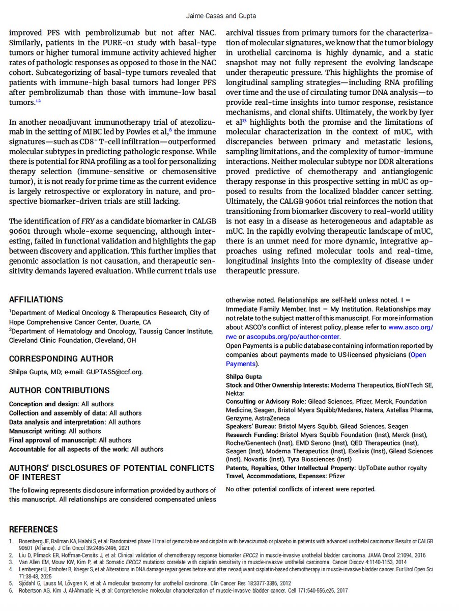 Salvador Jaime-Casas, MD (@salvadorjcmd) on Twitter photo Very excited to share our recent editorial publication reviewing the promise and pitfalls of predictive biomarkers in mUC. Published at <a href="/JCOPO_ASCO/">JCO Precision Oncology</a> with amazing mentor <a href="/shilpaonc/">Shilpa Gupta</a> from <a href="/ClevelandClinic/">Cleveland Clinic</a>.
<a href="/cityofhope/">City of Hope</a> <a href="/CityofHope_GU/">Genitourinary Cancer Research Team @CityofHope</a>
ascopubs.org/doi/10.1200/PO… Very excited to share our recent editorial publication reviewing the promise and pitfalls of predictive biomarkers in mUC. Published at <a href="/JCOPO_ASCO/">JCO Precision Oncology</a> with amazing mentor <a href="/shilpaonc/">Shilpa Gupta</a> from <a href="/ClevelandClinic/">Cleveland Clinic</a>.
<a href="/cityofhope/">City of Hope</a> <a href="/CityofHope_GU/">Genitourinary Cancer Research Team @CityofHope</a>
ascopubs.org/doi/10.1200/PO…