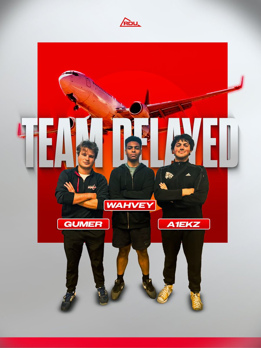 Proud to announce my new RLCS team in partnership with <a href="/RDUAirport/">RDU Airport</a>!

This is Team Delayed!

Roster:

<a href="/WahveyRL/">DG Wahvey</a> (C)
<a href="/GumerProd/">Ben Gumer</a>
<a href="/a1ekz_rl/">A1ekz.</a> 

We’re looking for a coach! DMs are open!