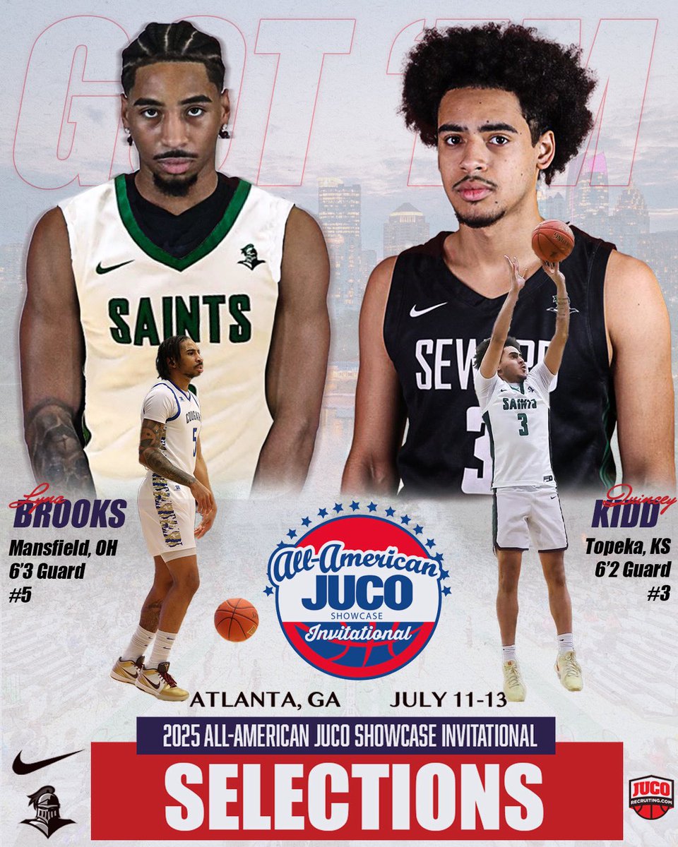 Seward_Hoops's tweet image. Sophomores, Lyna Brooks (@lyna_brooks) & Quincey Kidd (@Quincey34001) will be in Atlanta competing in the @JucoRecruiting Invitational on July 12th & 13th!
#GoSaints #GoodToBeGreen ⚔️