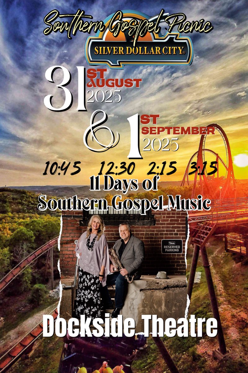 ChronicleGospel's tweet image. Chronicle will be at the Silver Dollar City’s Southern Gospel Picnic 
🎶Dockside Theatre🎶
📆8/31/25 &amp;amp; 9/1/25
⏱️10:45, 12:30, 2:15, 3:15

silverdollarcity.com/theme-park/fes… 

#gospel #southerngospelmusic #gospelmusic #saxophone #saxophonist #SAX #saxophoneplayer #saxophonelife #JesusChrist