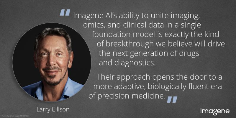 Congratulations to CEO <a href="/DeanBitan/">Dean bitan</a> and the <a href="/Imagene_ai/">Imagene</a> team on today's milestone: $23M Series B led by <a href="/larryellison/">Larry Ellison</a>. From Seed to Series B, our team is grateful to be part of Imagene's journey to improve outcomes for cancer patients.