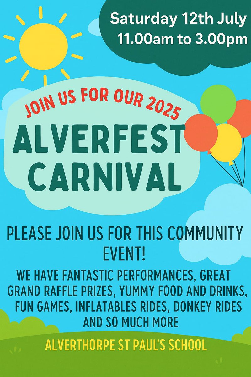 Join us at our annual Alverfest on Saturday 12th July. All funds raised will contribute to enhancing teaching and learning for our pupils