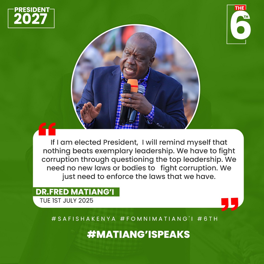Sam: Will you run for President. 
Matiang'i: YES #MatiangiSpeaks