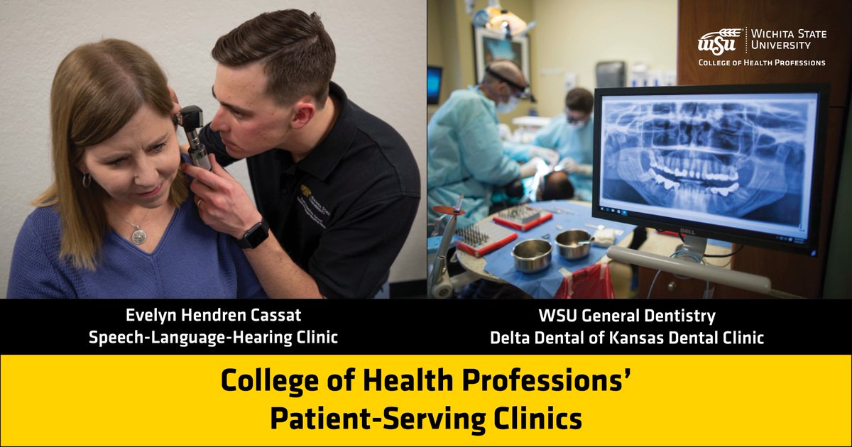WSU’s Speech-Language-Hearing Clinic &amp; General Dentistry Practice are open all summer, with affordable, high-quality care to the public &amp; WSU community!
👂Free hearing evals for WSU faculty/staff wichita.edu/SLHclinic
🦷Dental discount for WSU students wichita.edu/WSUdentalclinic
