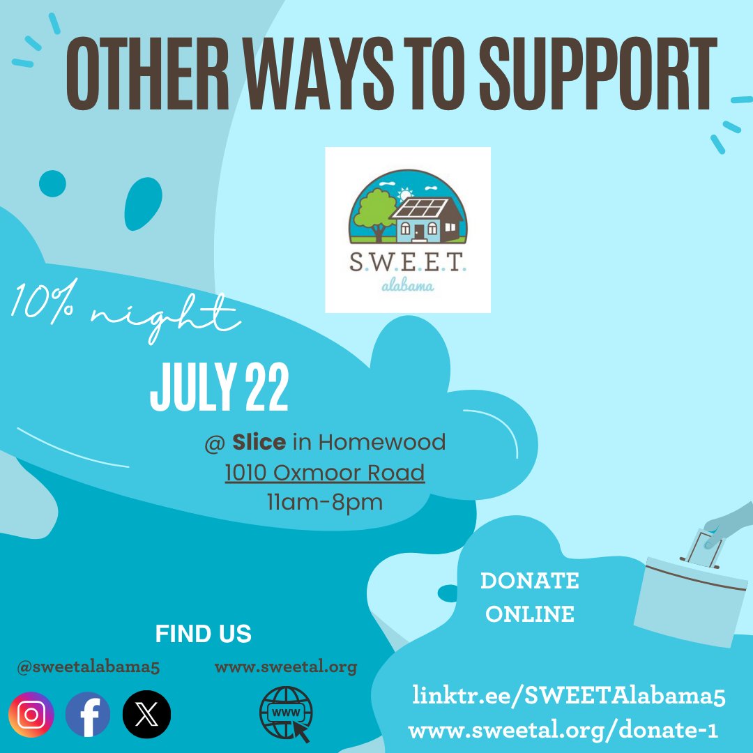 SWEET Alabama is having a fundraiser throughout the month of July! Please repost and share amongst your communities in order to help us continue operations. Any and all donation amounts contribute to helping us reach our goal!