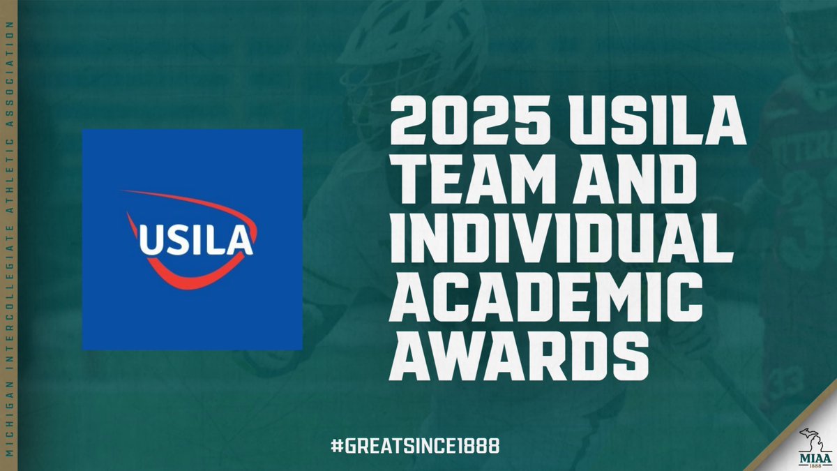#D3MIAA Sports (@miaa1888) on Twitter photo #D3MIAA Men’s Lacrosse Student-Athletes, Teams Recognized for Academic Excellence by <a href="/USILA_Lax/">USILA</a> 🥍
READ -- bit.ly/4liVLwX
#MIAAmlax #GreatSince1888 <a href="/AdrianBulldogs/">Adrian College Athletics</a> <a href="/gobrits/">Albion Athletics</a> <a href="/CalvinKnights/">Calvin Knights</a> <a href="/HopeAthletics/">Hope College Athletics</a> <a href="/khornets/">Kalamazoo College Athletics</a> <a href="/TrineAthletics/">Trine Thunder</a> #D3MIAA Men’s Lacrosse Student-Athletes, Teams Recognized for Academic Excellence by <a href="/USILA_Lax/">USILA</a> 🥍
READ -- bit.ly/4liVLwX
#MIAAmlax #GreatSince1888 <a href="/AdrianBulldogs/">Adrian College Athletics</a> <a href="/gobrits/">Albion Athletics</a> <a href="/CalvinKnights/">Calvin Knights</a> <a href="/HopeAthletics/">Hope College Athletics</a> <a href="/khornets/">Kalamazoo College Athletics</a> <a href="/TrineAthletics/">Trine Thunder</a>