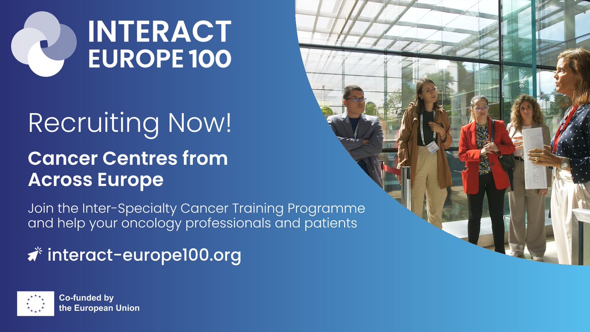 oncodaily's tweet photo. ESO - INTERACT-EUROPE 100 Has Launched a New Round of Recruitment For the First Inter-Specialty Cancer Training Program
@ESOncology
https://t.co/2PxGL4vO4v
#Cancer #Medicine #Health #ESO #MedX #MedNews #MedEd #INTERACTEUROP100 #CancerTraining #Medicine #Health #Oncology #OncoDaily