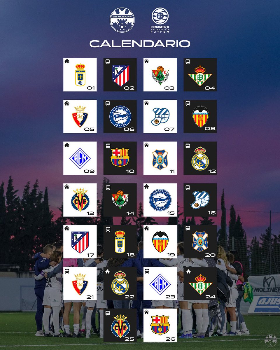 🗓️ Ya conocemos nuestro calendario para la 25/26 

¡Que ganas de empezar!🤍🦇