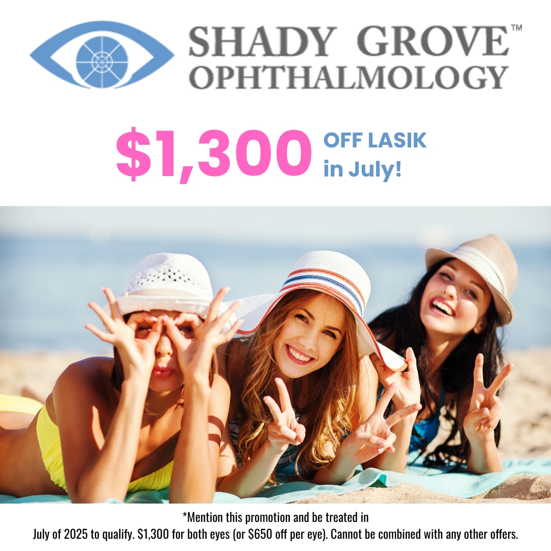 ✨HOT Summer LASIK Savings! ✨
🔖$1,300 Off LASIK 
LASIK at Shady Grove Ophthalmology.
Dr. Anthony Roberts restores patients' vision using the most state-of-the-art technology with years of experience.  ➡️SGEyes.com 
#MarylandLASIK  #LASIK #ophthalmologist