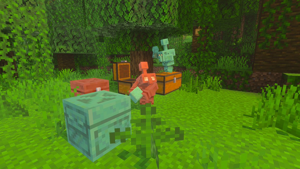 Coppersmit39650's tweet image. Having fun with my copper bros right now! #Minecraft #Drop2025 #CopperGolem #MobVote #VibrantVisuals