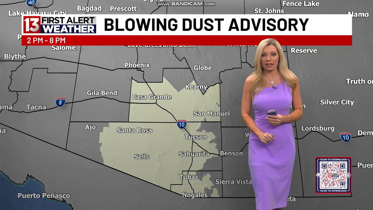 NewsWatcher102's tweet photo. Part 1: @alliepottertv today ❤️🤍💜 #AzWx #TucsonWx #KOLDNews #KOLDWeather #AlliePotter https://t.co/Q5axONFjeK