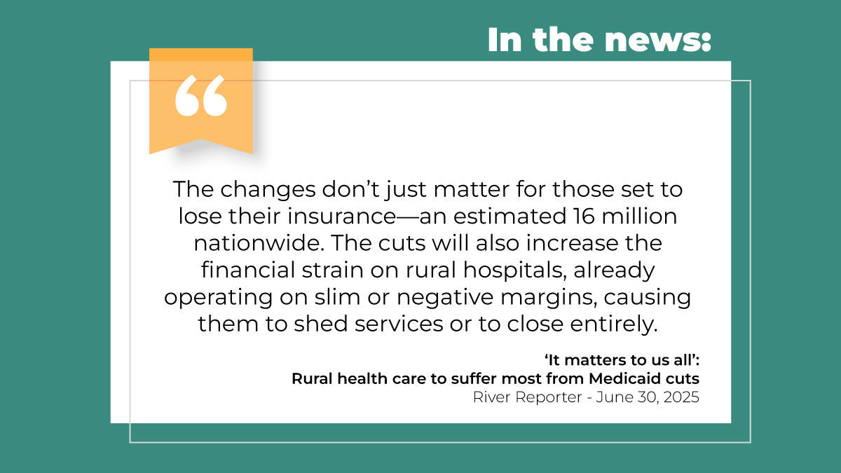 HAP (@hapupdates) on Twitter photo ICYMI: A story this week in the <a href="/TRRnews/">The River Reporter</a> highlights the ways #Medicaid cuts affects not just those with coverage through the program but entire communities who depend on local hospitals for care. Read it online: riverreporter.com/stories/it-mat… ICYMI: A story this week in the <a href="/TRRnews/">The River Reporter</a> highlights the ways #Medicaid cuts affects not just those with coverage through the program but entire communities who depend on local hospitals for care. Read it online: riverreporter.com/stories/it-mat…