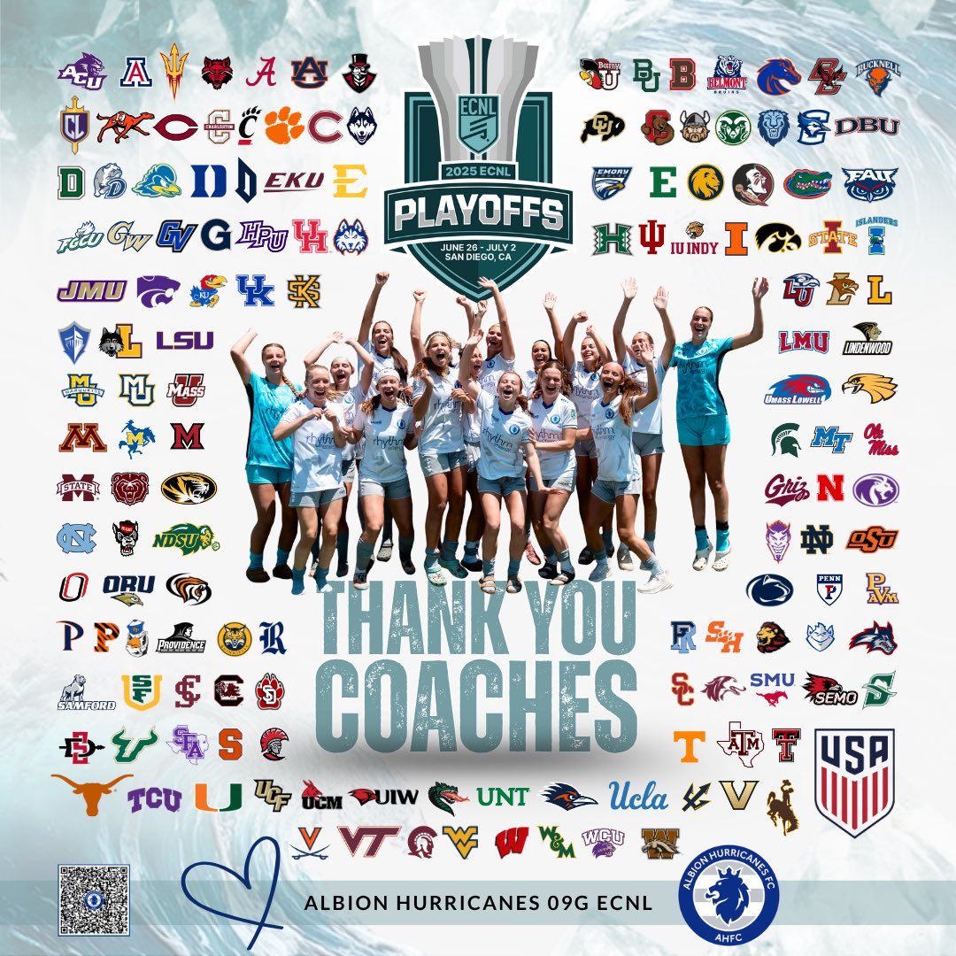 AHFC 09G ECNL (@albion09gecnl) on Twitter photo Thank you to all the coaches who came out to watch us compete in the <a href="/ECNLgirls/">ECNL Girls</a> Champions League Playoffs! We appreciate your time and are grateful for the opportunity to show you what we’re made of! ⚽💪🏻💙
<a href="/ahfcsoccer/">Albion Hurricanes FC</a> <a href="/CoachGusMota/">Gustavo Mota</a> <a href="/ImYouthSoccer/">ECNL/GA/Recruiting/College Soccer</a> <a href="/ImCollegeSoccer/">College Soccer Truth ™</a> Thank you to all the coaches who came out to watch us compete in the <a href="/ECNLgirls/">ECNL Girls</a> Champions League Playoffs! We appreciate your time and are grateful for the opportunity to show you what we’re made of! ⚽💪🏻💙
<a href="/ahfcsoccer/">Albion Hurricanes FC</a> <a href="/CoachGusMota/">Gustavo Mota</a> <a href="/ImYouthSoccer/">ECNL/GA/Recruiting/College Soccer</a> <a href="/ImCollegeSoccer/">College Soccer Truth ™</a>