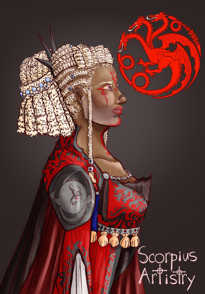 ScorpiousArtie's tweet image. Queen Rhaenys and Queen Visenya of House Targaryen
#ASOIAF #asoiafanart #RhaenysTargaryen #VisenyaTargaryen #fanart #FanartFridays #HOTD