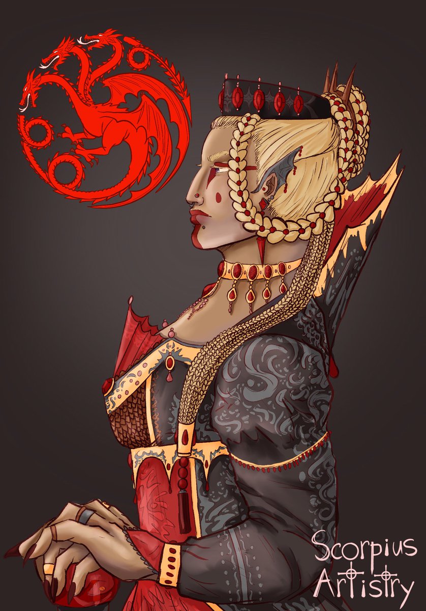 ScorpiousArtie's tweet image. Queen Rhaenys and Queen Visenya of House Targaryen
#ASOIAF #asoiafanart #RhaenysTargaryen #VisenyaTargaryen #fanart #FanartFridays #HOTD