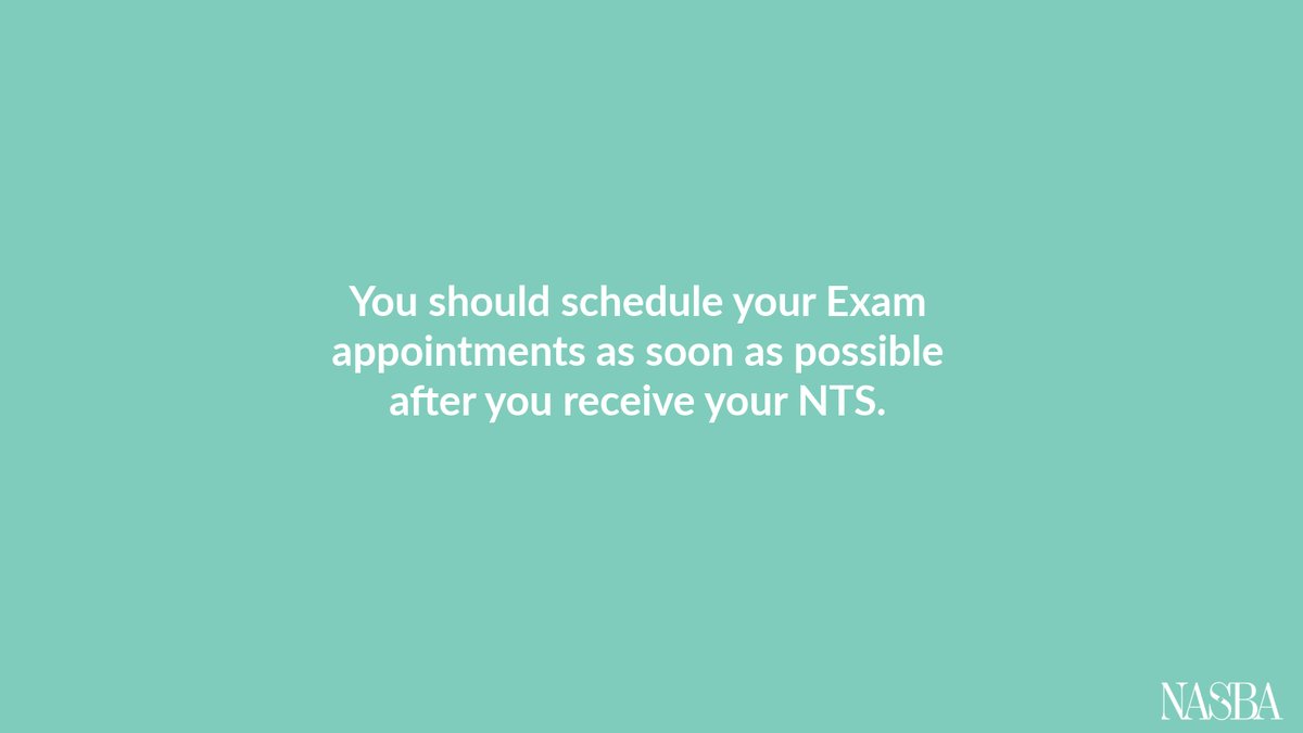 NASBA's tweet photo. FYI: You must schedule your Exam appointment at least five days in advance of the test date. #TestTipTuesday #cpaexam #cpa #testtakingtips #collegetips #studenttips https://t.co/3at9O3np1J