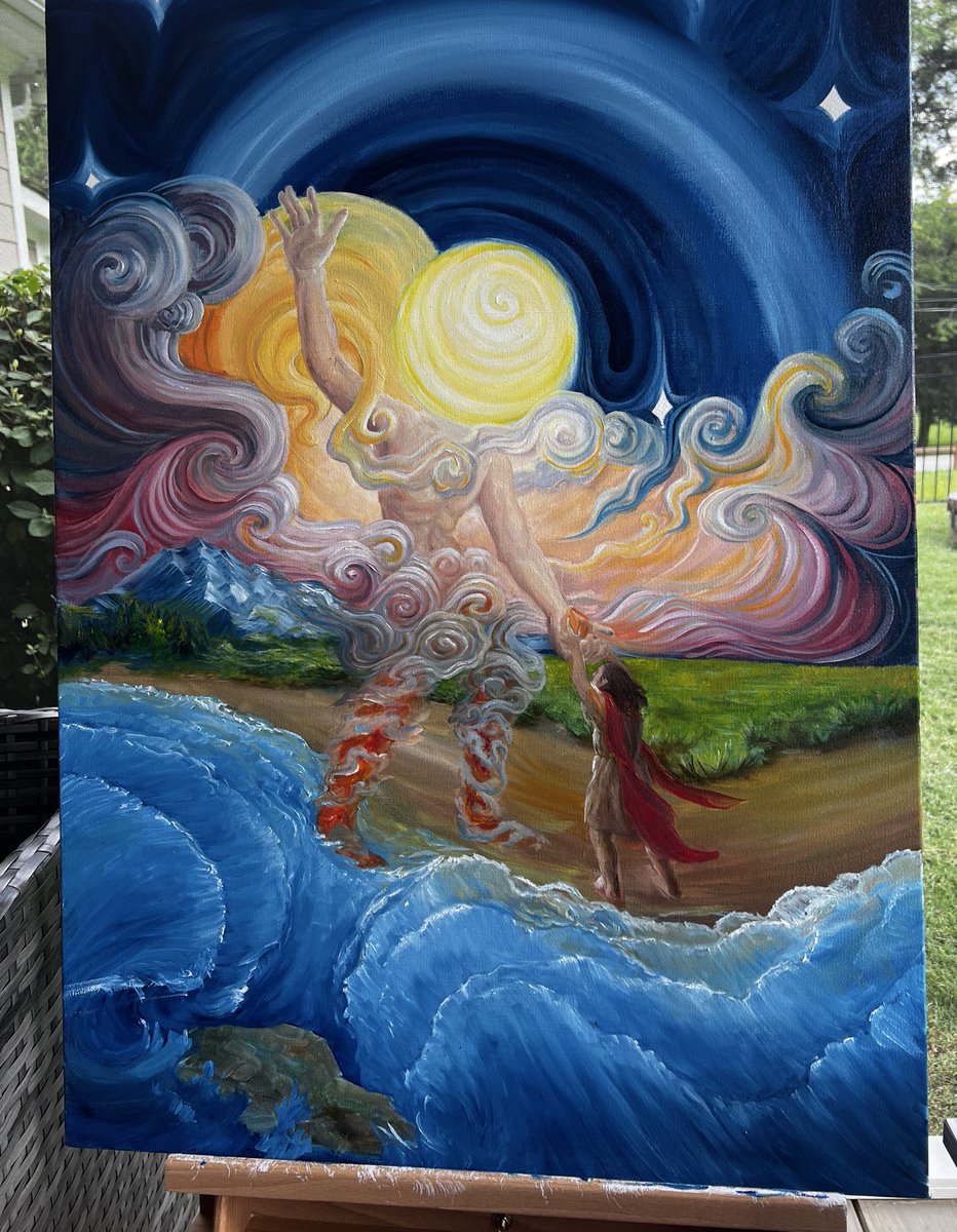 Finally got settled into our new place, and I’m ready to paint! 

What songs does this piece remind you of? 

Preferably drop things I can find on Spotify so I can put together a playlist to listen to while I work. 👌