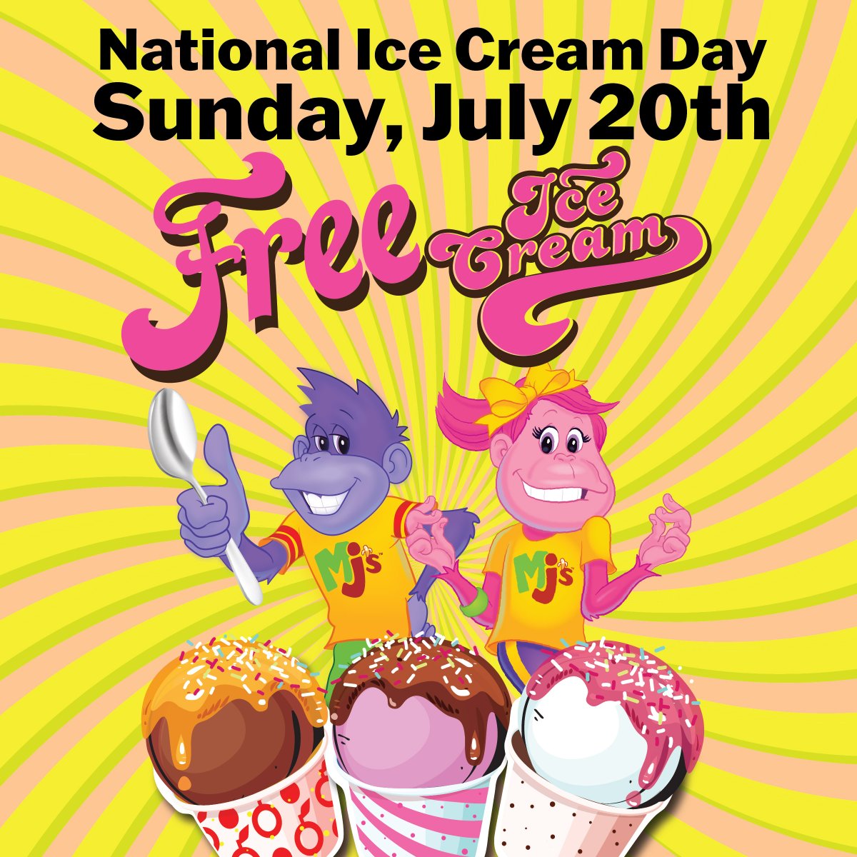 MonkeyJoesParty's tweet photo. TOMORROW is National Ice Cream Day. Come celebrate with us.

*Free ice cream with each paid admission while supplies last. https://t.co/RnTAqKJEPL