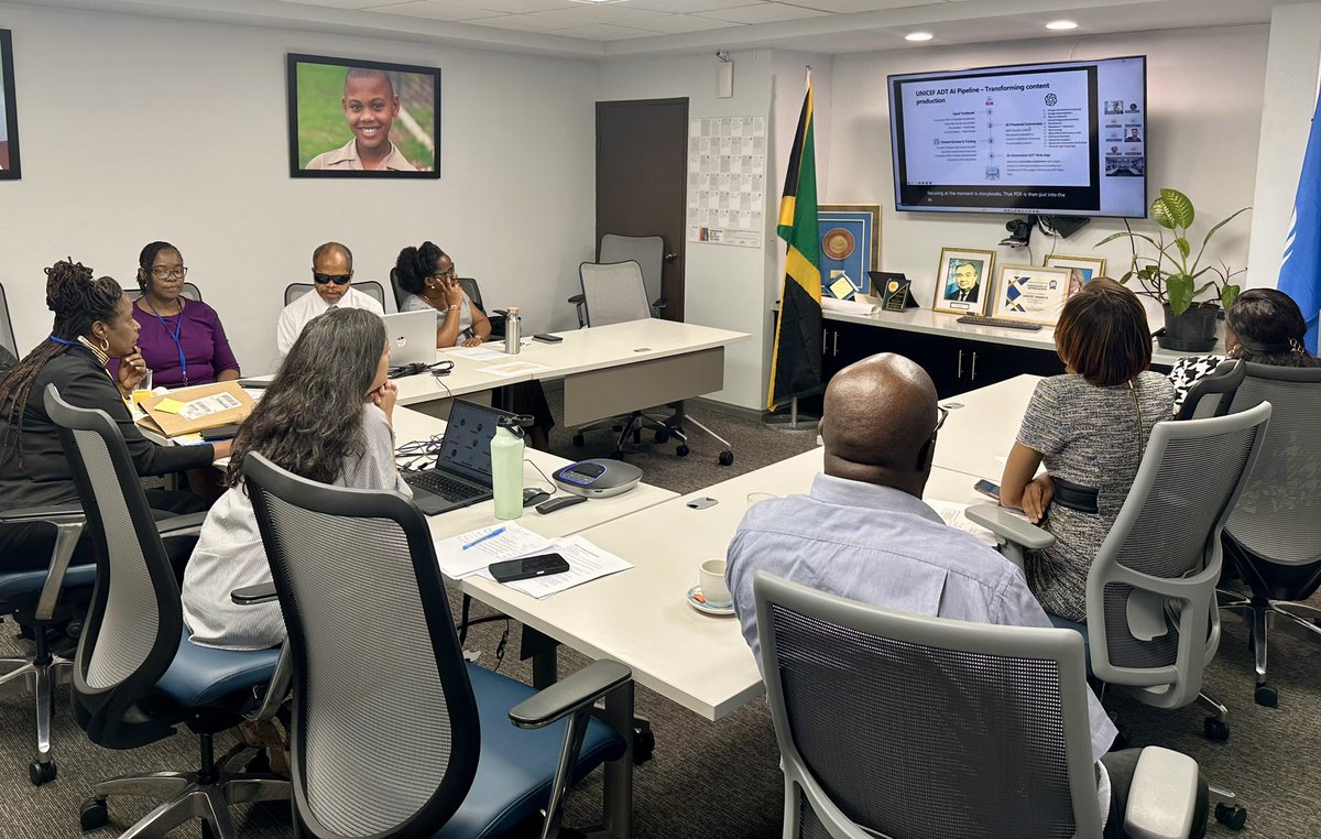 UNICEF Jamaica (@unicefjamaica) on Twitter photo In a workshop with partners from the <a href="/MOEYJamaica/">MOESYI Jamaica🇯🇲</a>’s Special Education & Media Services Units & <a href="/bookindustryja/">BookIndustryAssnofJA</a>, @unicef & <a href="/uniceflac/">UNICEF Latin America</a> colleagues looked at how AI is reshaping the way we create inclusive & accessible content, so that ALL children can learn, engage & thrive. 📚💻 In a workshop with partners from the <a href="/MOEYJamaica/">MOESYI Jamaica🇯🇲</a>’s Special Education & Media Services Units & <a href="/bookindustryja/">BookIndustryAssnofJA</a>, @unicef & <a href="/uniceflac/">UNICEF Latin America</a> colleagues looked at how AI is reshaping the way we create inclusive & accessible content, so that ALL children can learn, engage & thrive. 📚💻