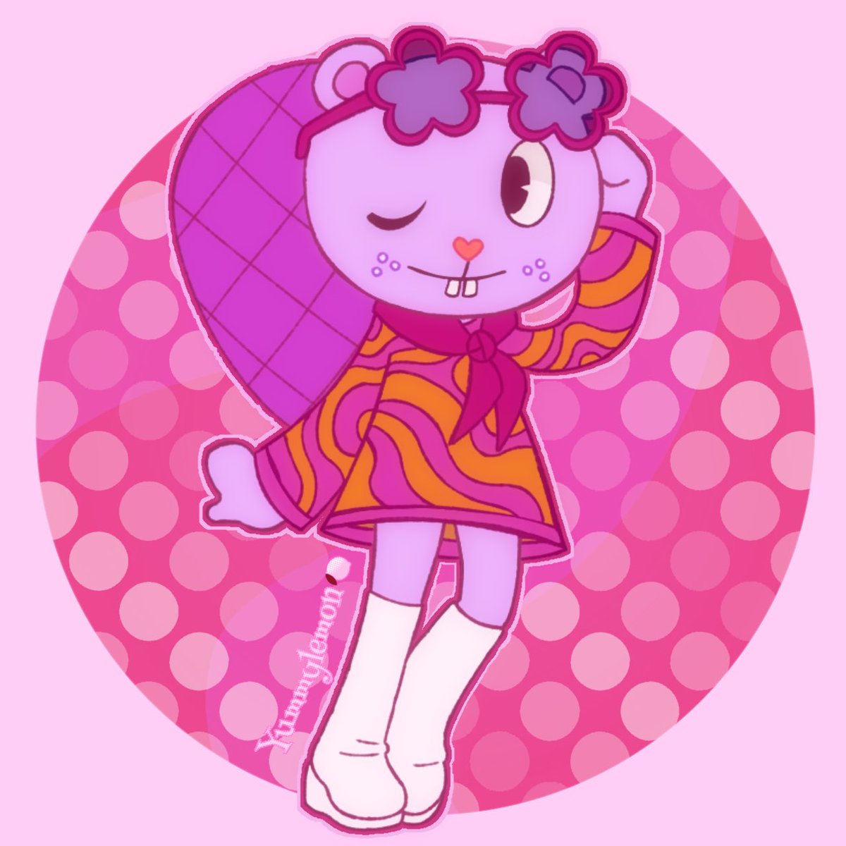 lol_zzzlemon's tweet photo. Looked at it for a while and had to edit it... because before i did that, his dress was too short so  his whole toothussy was basically out #happytreefriendstoothy #happytreefriends https://t.co/7NSVLlaCzJ