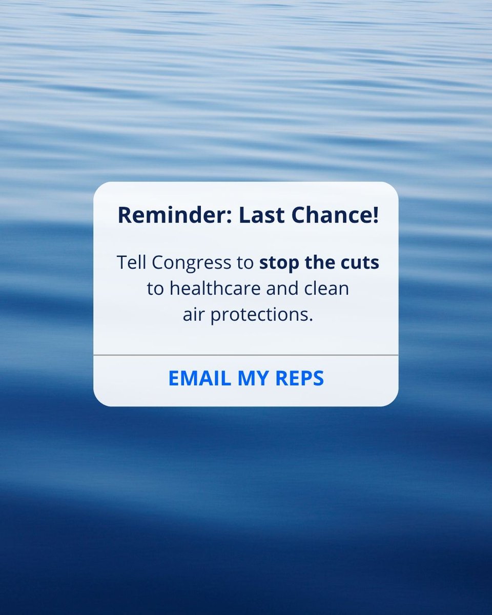 LungAssociation's tweet image. 🚨The Senate just passed a bill that guts healthcare and clean air protections. Now it’s the House’s turn to vote. Tell your Representative: ❌VOTE NO❌ on.lung.org/4jzEZIA
#ProtectMedicaid #ProtectCleanAir