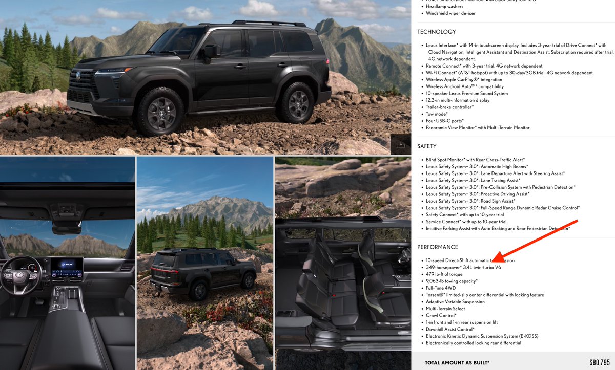 ErikTSexton's tweet image. Twin turbo v6 & even worse the Land Cruiser has a twin turbo v4. But, I should drive one before I judge.