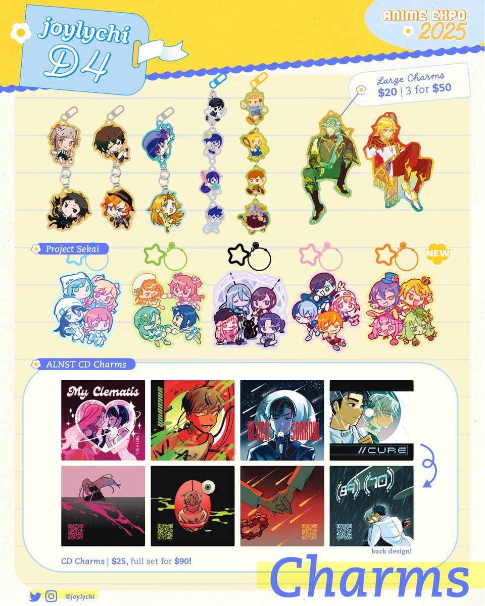 joylychi's tweet image. (1/3) last minute catalog for #AX2025 im at table D4! finally debuting cookie run charms and a scattering of other new goodies!! SEE YOU SOON!

#AXcatalog #AXcatalog2025 
#AX2025ArtistAlley #AXArtistAlley2025