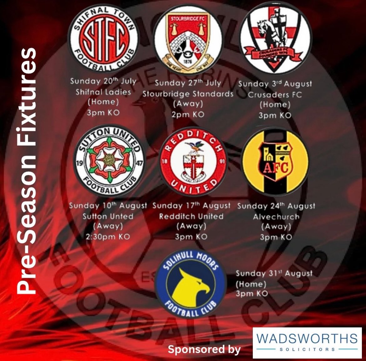 Our 25/26 pre-season schedule confirmed 🗓️ 

🔴⚫️⚽️