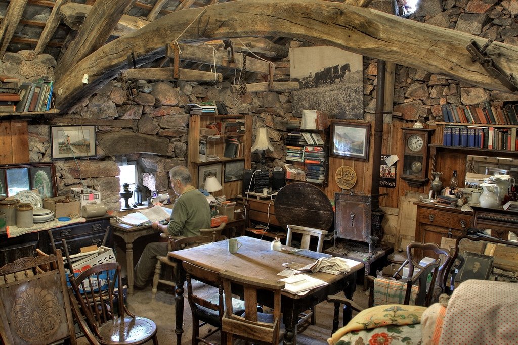 A marvellous talk tonight by Paul Pharaoh about Eskdale Mill in Boot #Cumbria.  Well worth visiting. I spent a memorable day there in 2008, photographing every square inch. This is former mill manager Dave King in his office.
