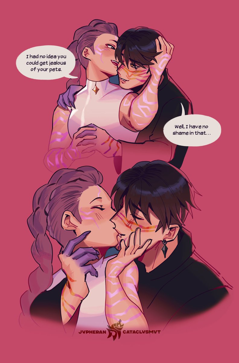 CataclysmVT's tweet image. #Rujinu crumbsโฆ I like the thought that Jinu keeps some demon aspects if he ever comes back :3c including demon behaviourโฆ a little clingy for Rumiโฆ
#KPOPDEMONHUNTERS