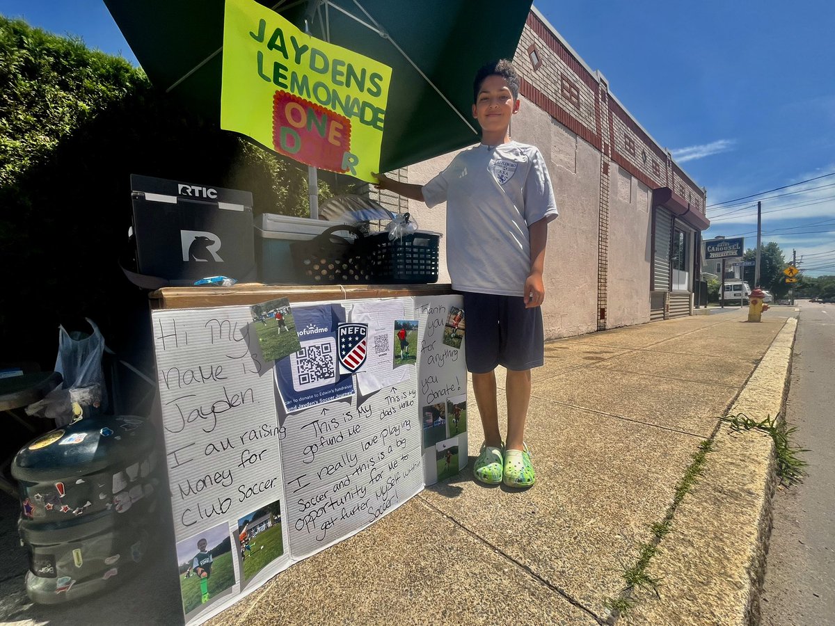 Sam Read (@nbc10_sam) on Twitter photo As lemonade stands start to pop up all over as kids look for summer spending $ An 11 yr old from Attleboro is out every weekend raising money to send himself to the NEFC club. He made the (competitive) team and it’s expensive. His efforts & positive attitude @ 530 <a href="/NBC10/">NBC 10 WJAR</a> As lemonade stands start to pop up all over as kids look for summer spending $ An 11 yr old from Attleboro is out every weekend raising money to send himself to the NEFC club. He made the (competitive) team and it’s expensive. His efforts & positive attitude @ 530 <a href="/NBC10/">NBC 10 WJAR</a>