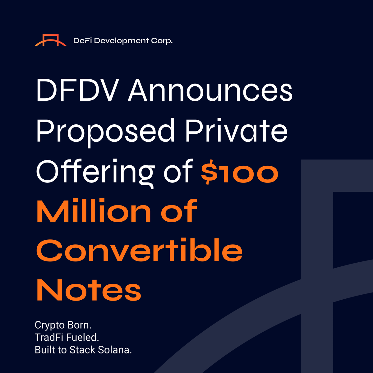 defidevcorp's tweet photo. 1/ Today, we announce a $100M private convertible note offering, with plans to accumulate more $SOL. 🚀

Here’s what it means. 🧵 https://t.co/LGdJAuKDM6