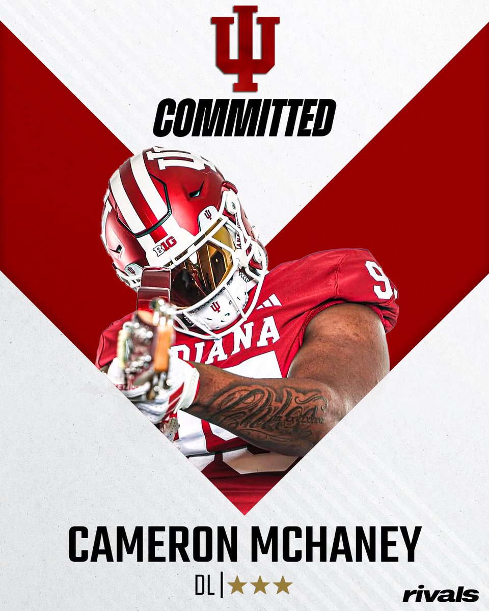 On3 Recruits (@on3recruits) on Twitter photo 🚨BREAKING🚨 DL Cameron McHaney has committed to Indiana🔴⚪️
More from <a href="/JohnGarcia_Jr/">John Garcia, Jr.</a>: on3.com/rivals/news/ca… 🚨BREAKING🚨 DL Cameron McHaney has committed to Indiana🔴⚪️
More from <a href="/JohnGarcia_Jr/">John Garcia, Jr.</a>: on3.com/rivals/news/ca…